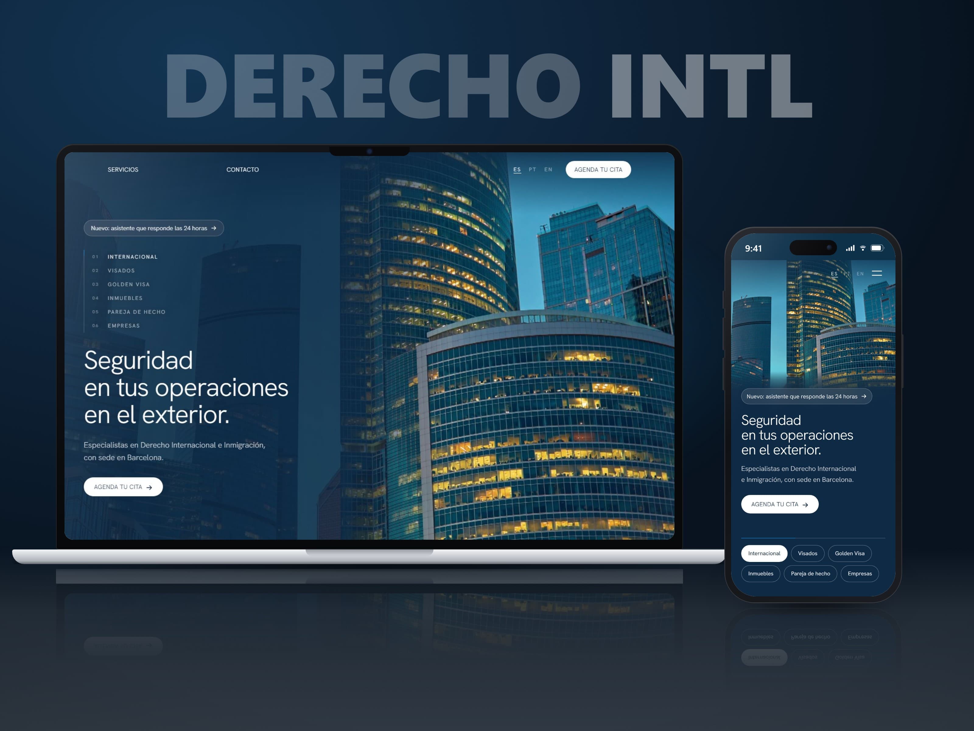 International and Immigration Law — Website with a booking assistant