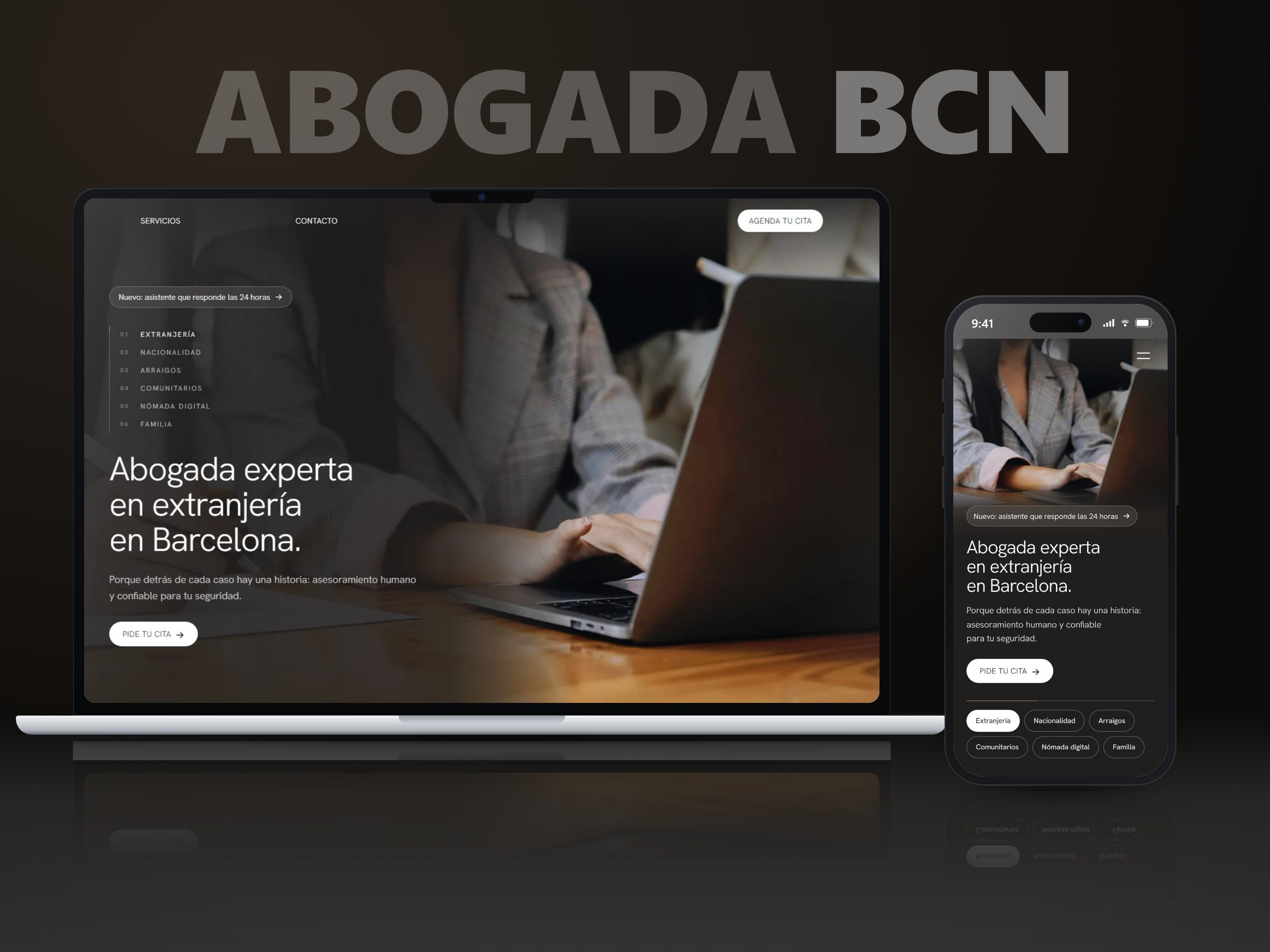 Immigration Lawyer, Barcelona — Website with a booking assistant