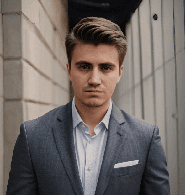 Portrait of portfolio creator – front view