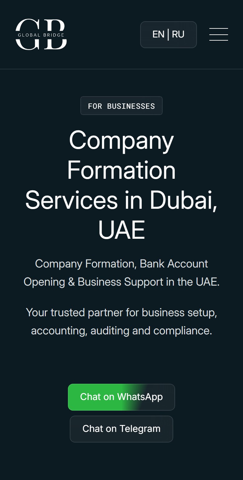 Global Bridge — Company Formation Site (UAE) — phone 1