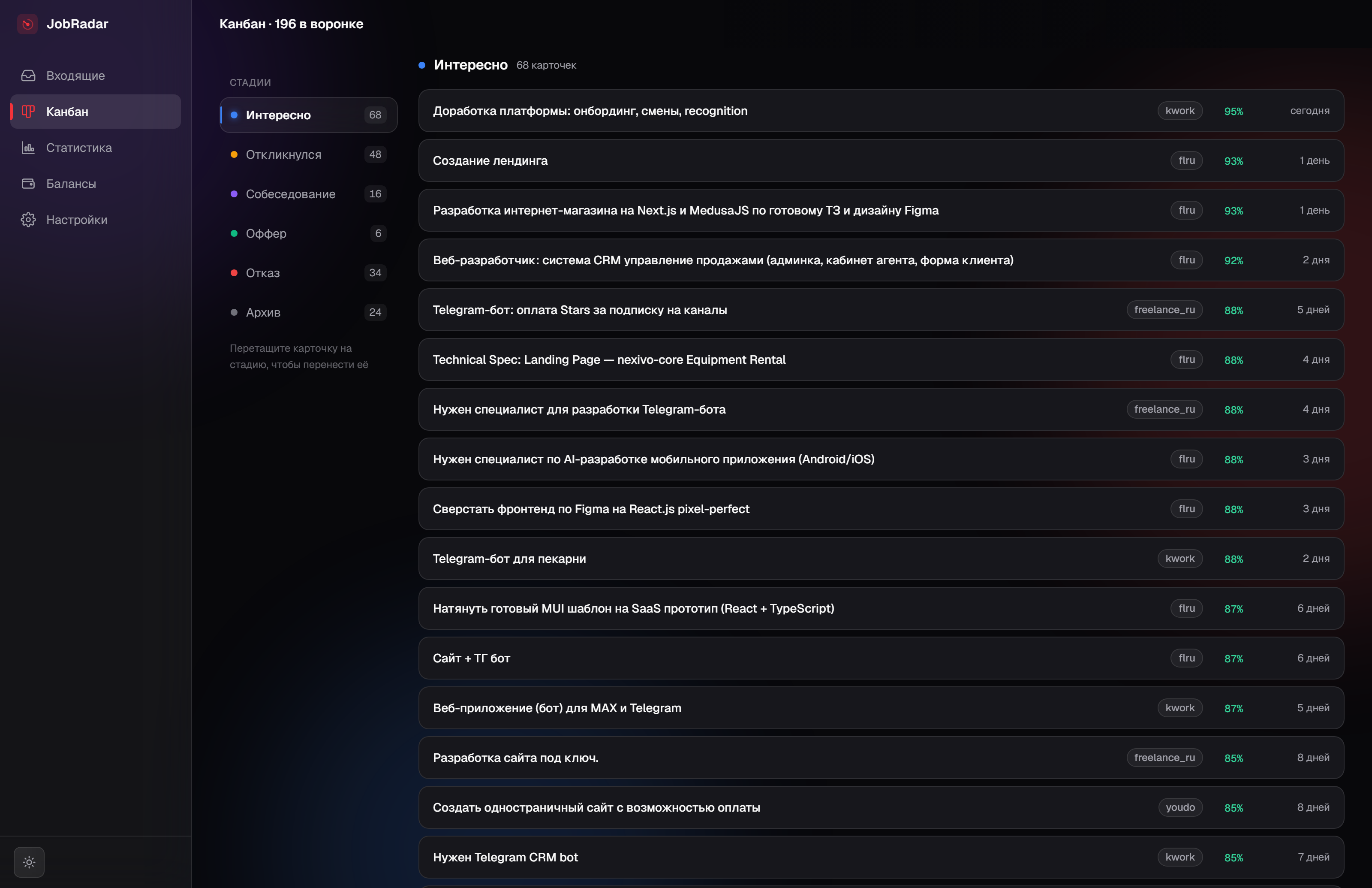 JobRadar — AI Freelance-Order Radar — 2