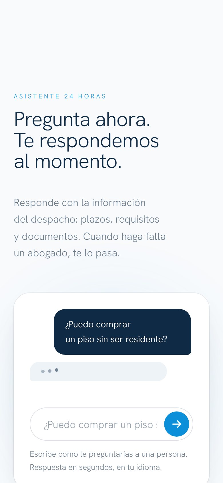 International and Immigration Law — Website with a booking assistant, 2