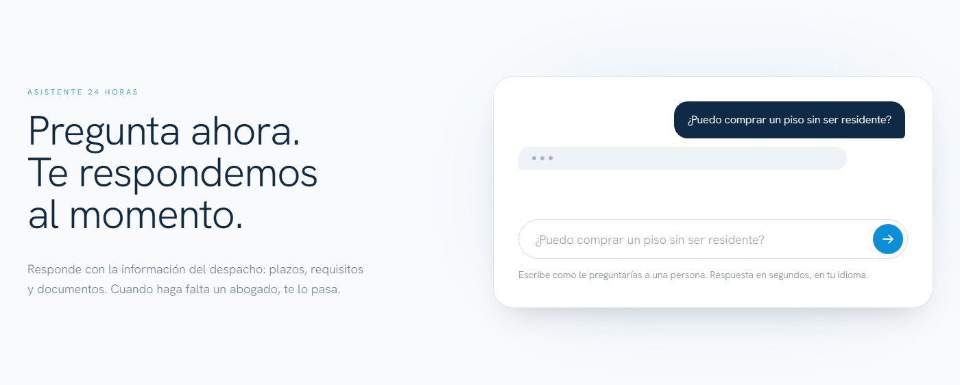 International and Immigration Law — Website with a booking assistant