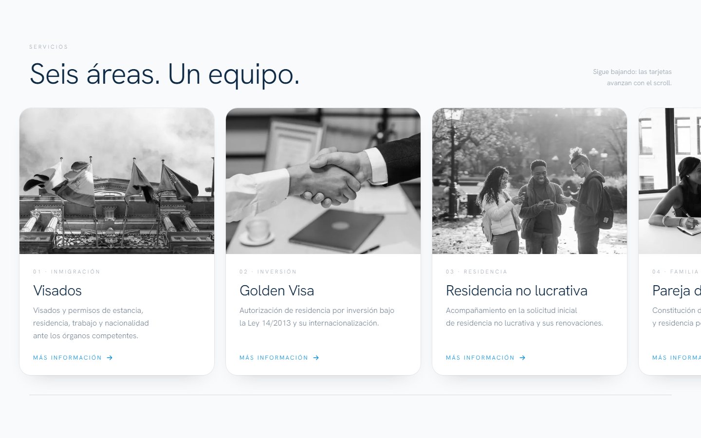 International and Immigration Law — Website with a booking assistant
