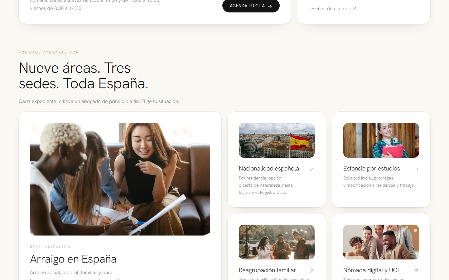Immigration Lawyers, Three Offices — Website with online booking and an assistant