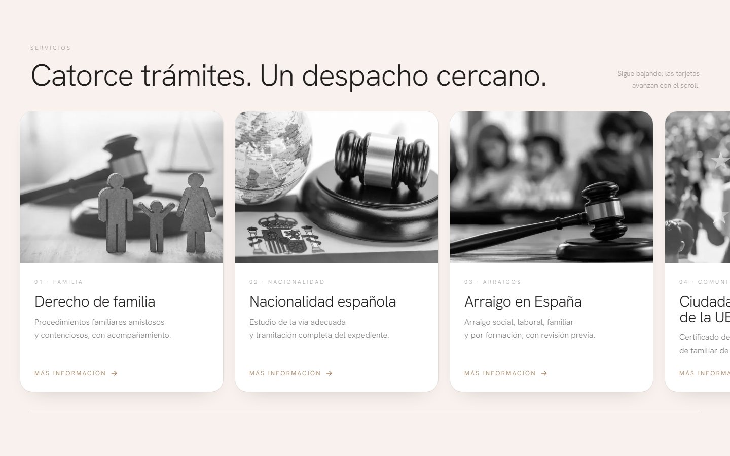 Immigration Lawyer, Barcelona — Website with a booking assistant