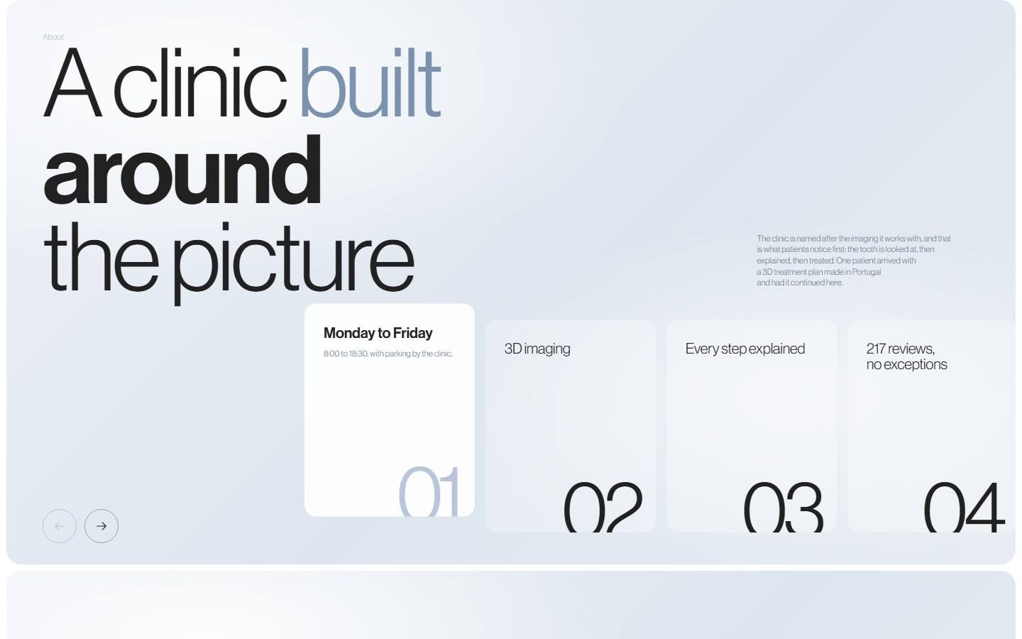 3D Dental Centre — Website for a dental clinic