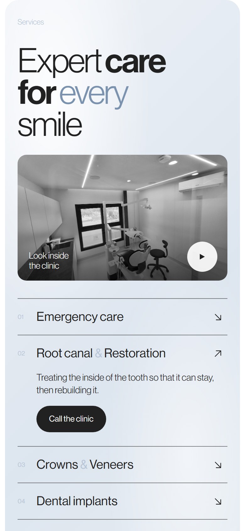 3D Dental Centre — Website for a dental clinic, 3