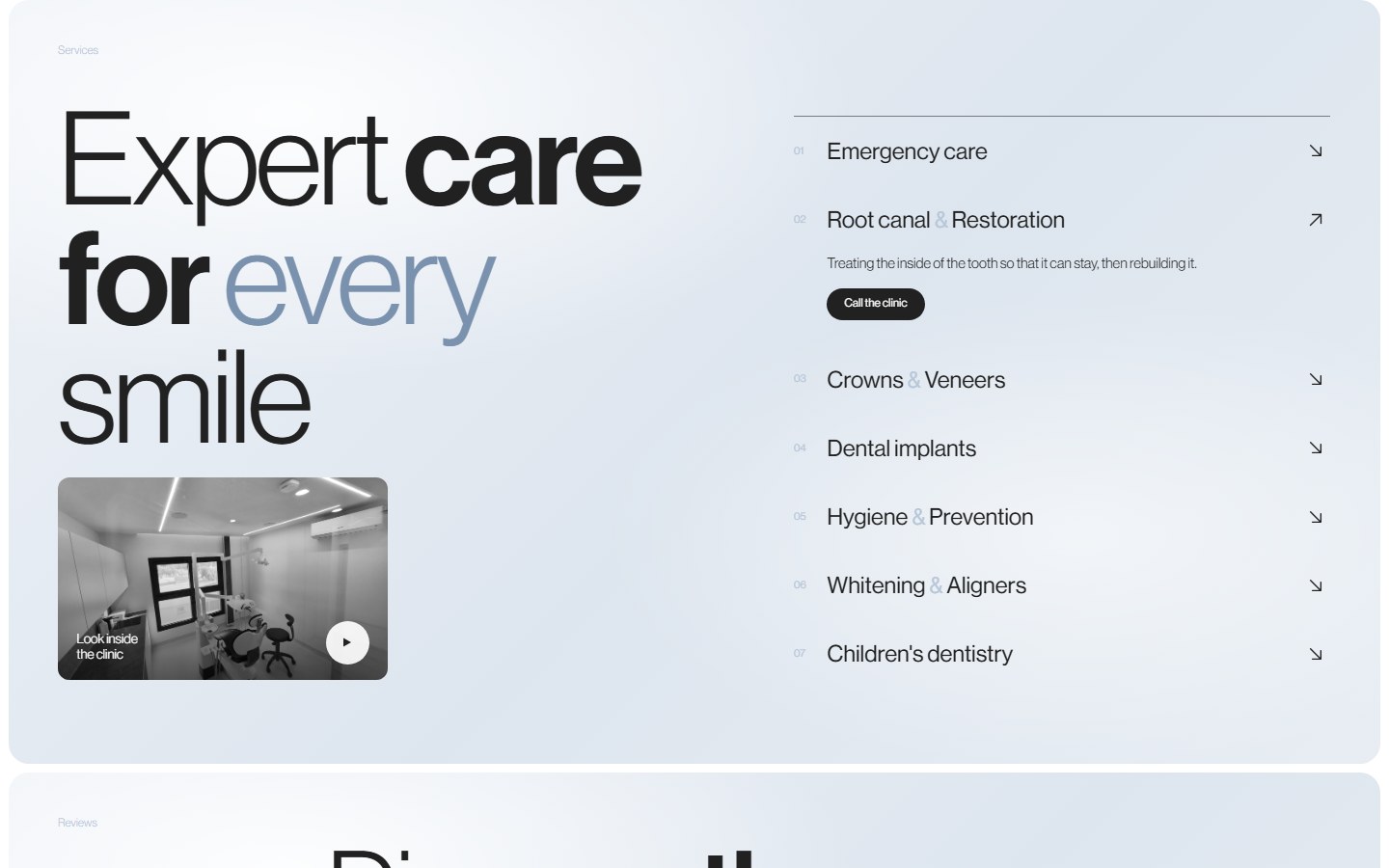 3D Dental Centre — Website for a dental clinic, 2