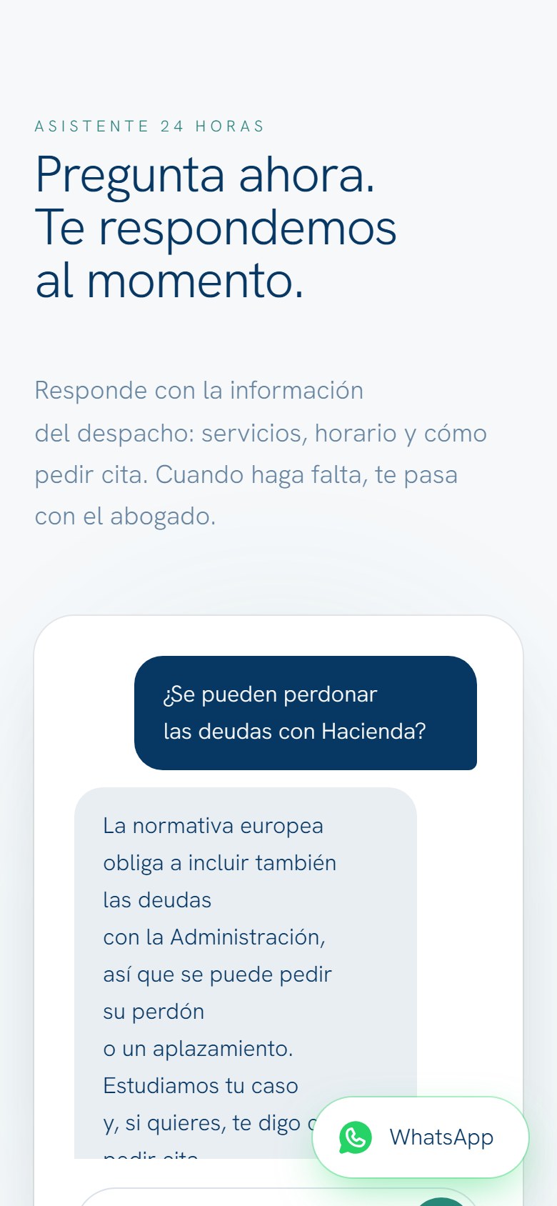 Abogado del deudor — Website with an assistant for debt-relief lawyers, 3