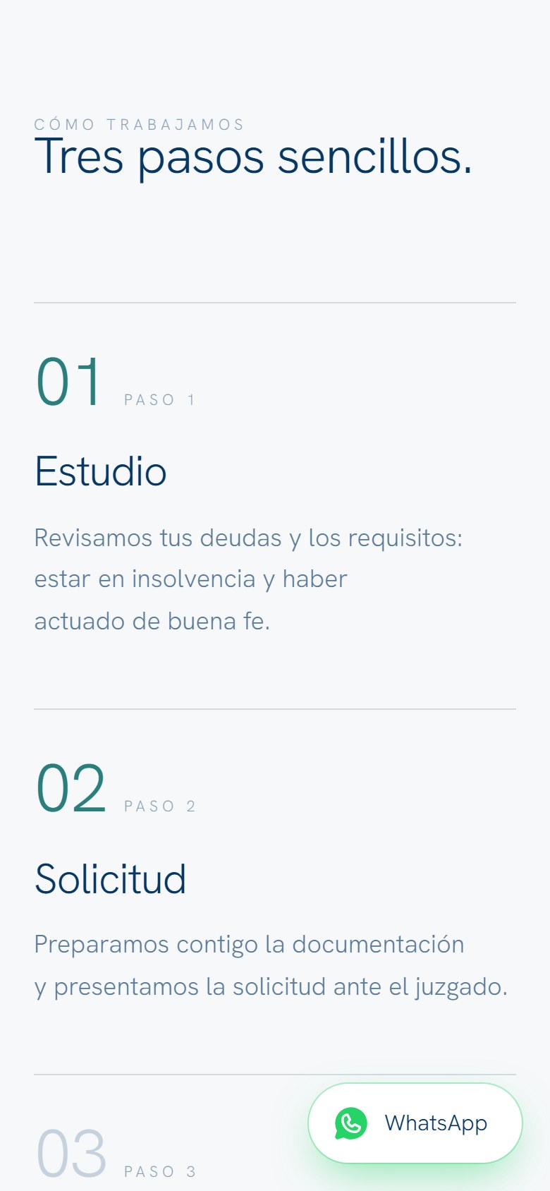 Abogado del deudor — Website with an assistant for debt-relief lawyers, 2