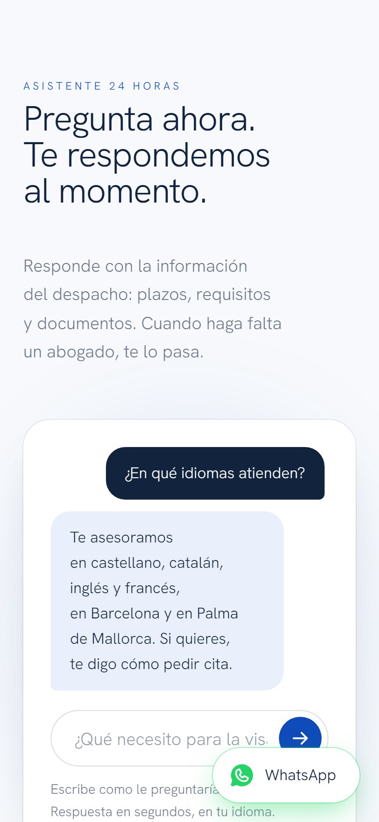 Miopciónlegal Abogados — Website with an assistant for immigration lawyers, 3