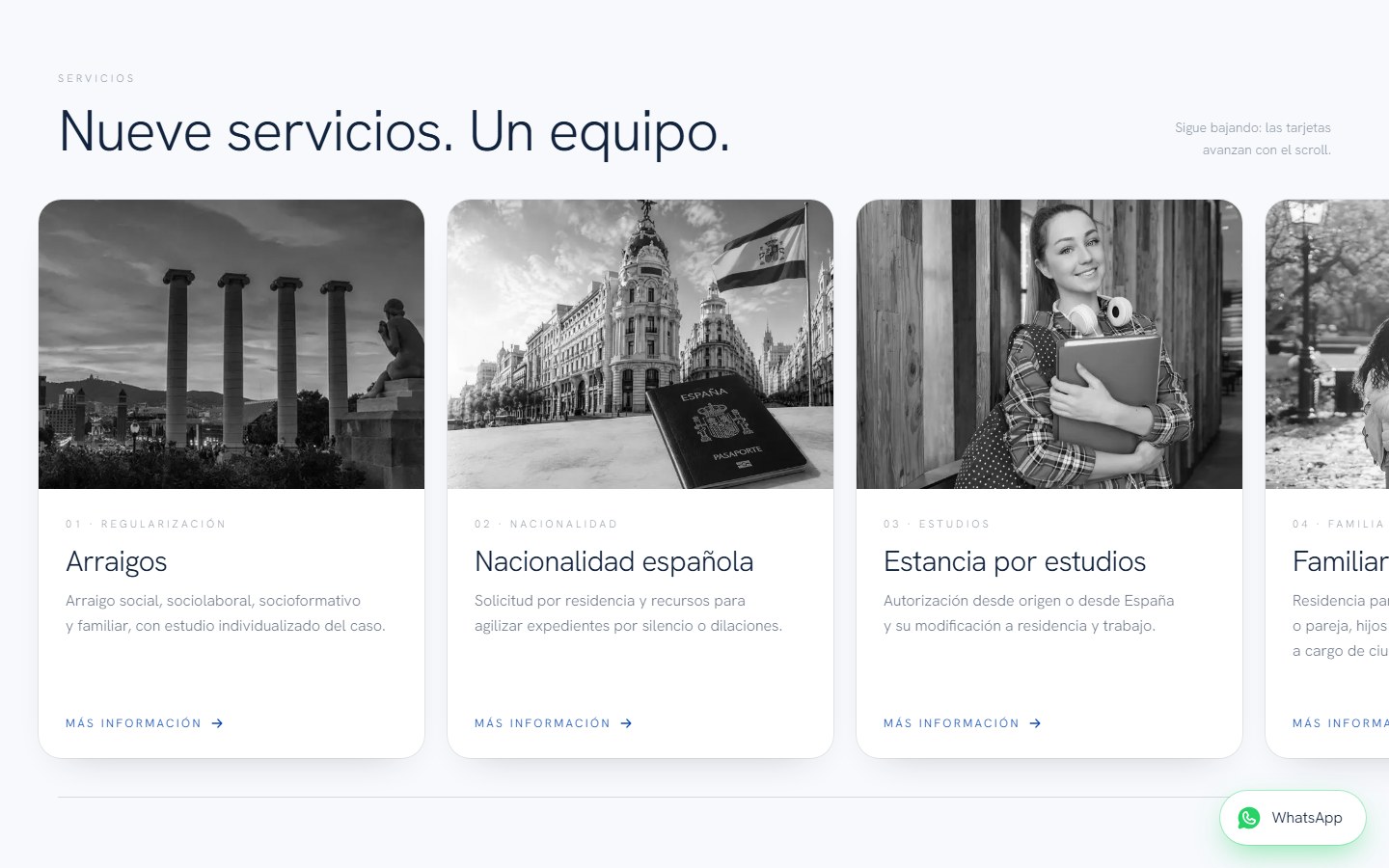 Miopciónlegal Abogados — Website with an assistant for immigration lawyers