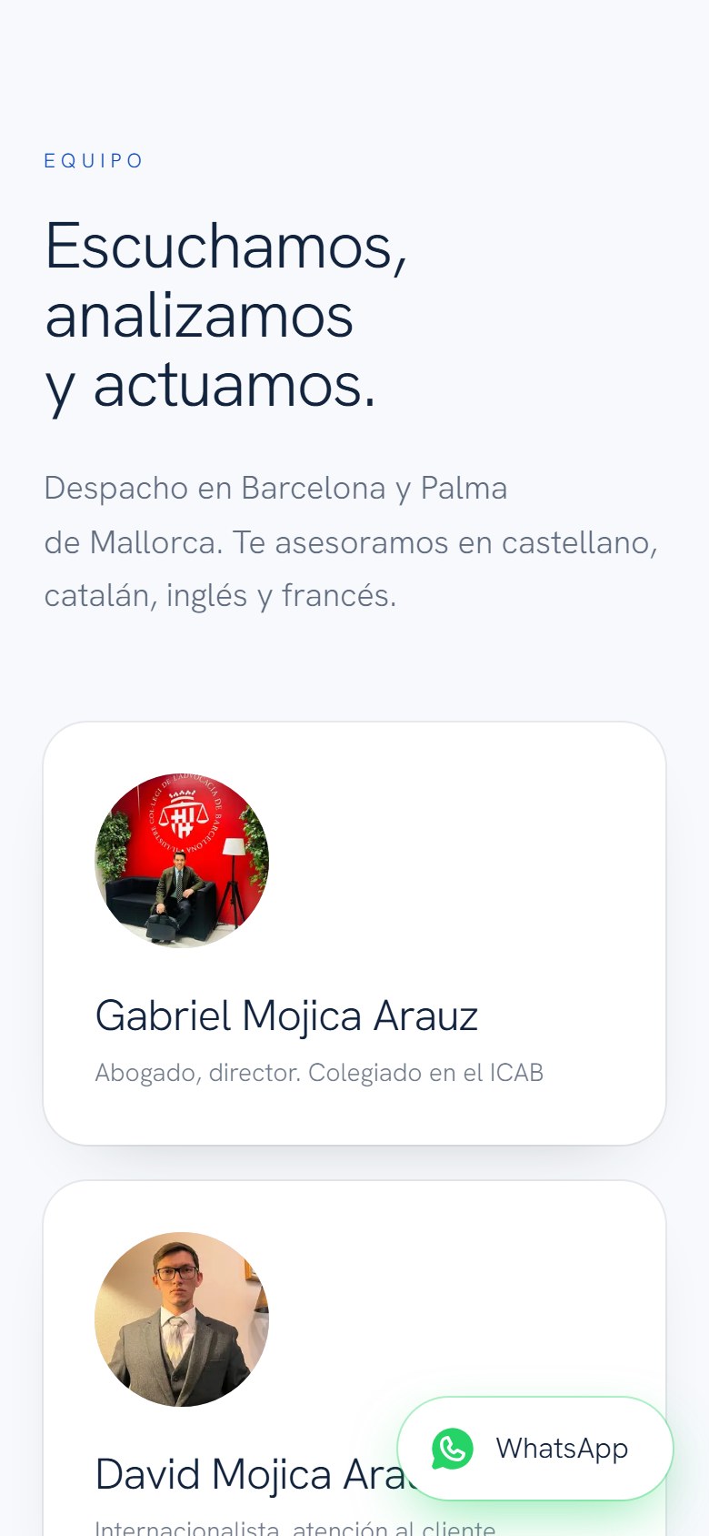 Miopciónlegal Abogados — Website with an assistant for immigration lawyers, 2