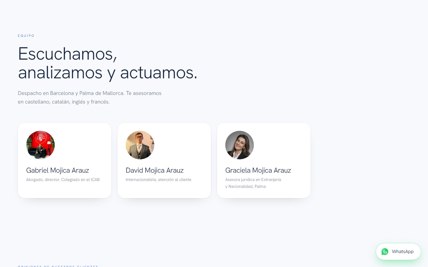 Miopciónlegal Abogados — Website with an assistant for immigration lawyers, 1