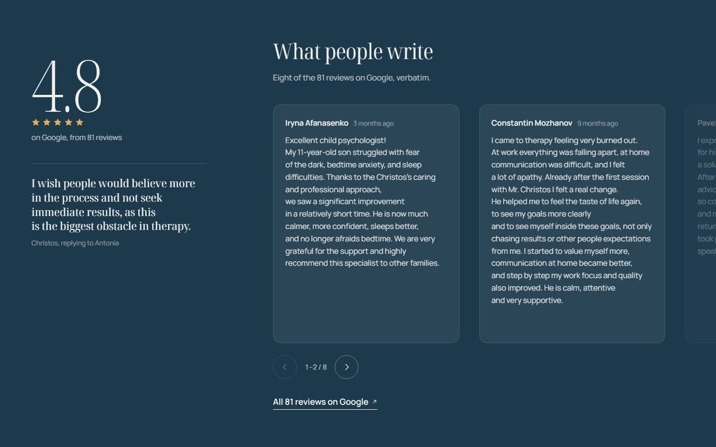 Christos Theofanous — Website for a clinical psychologist, 1