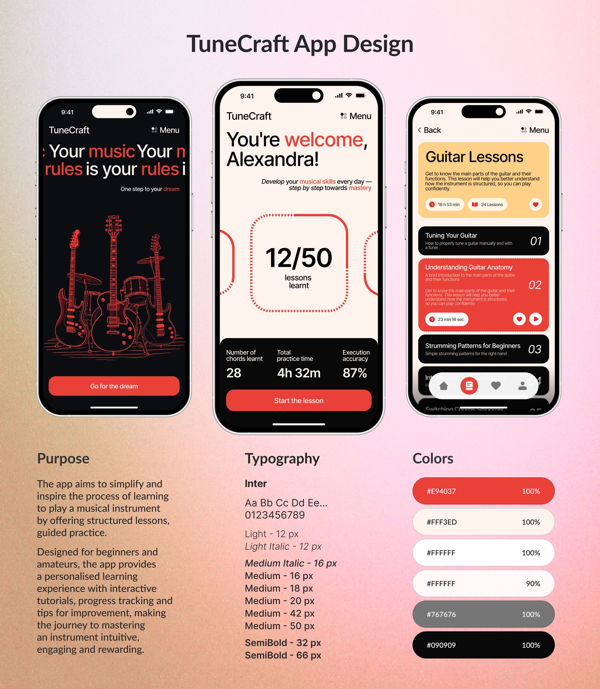 TuneCraft — Guitar Learning App — 1