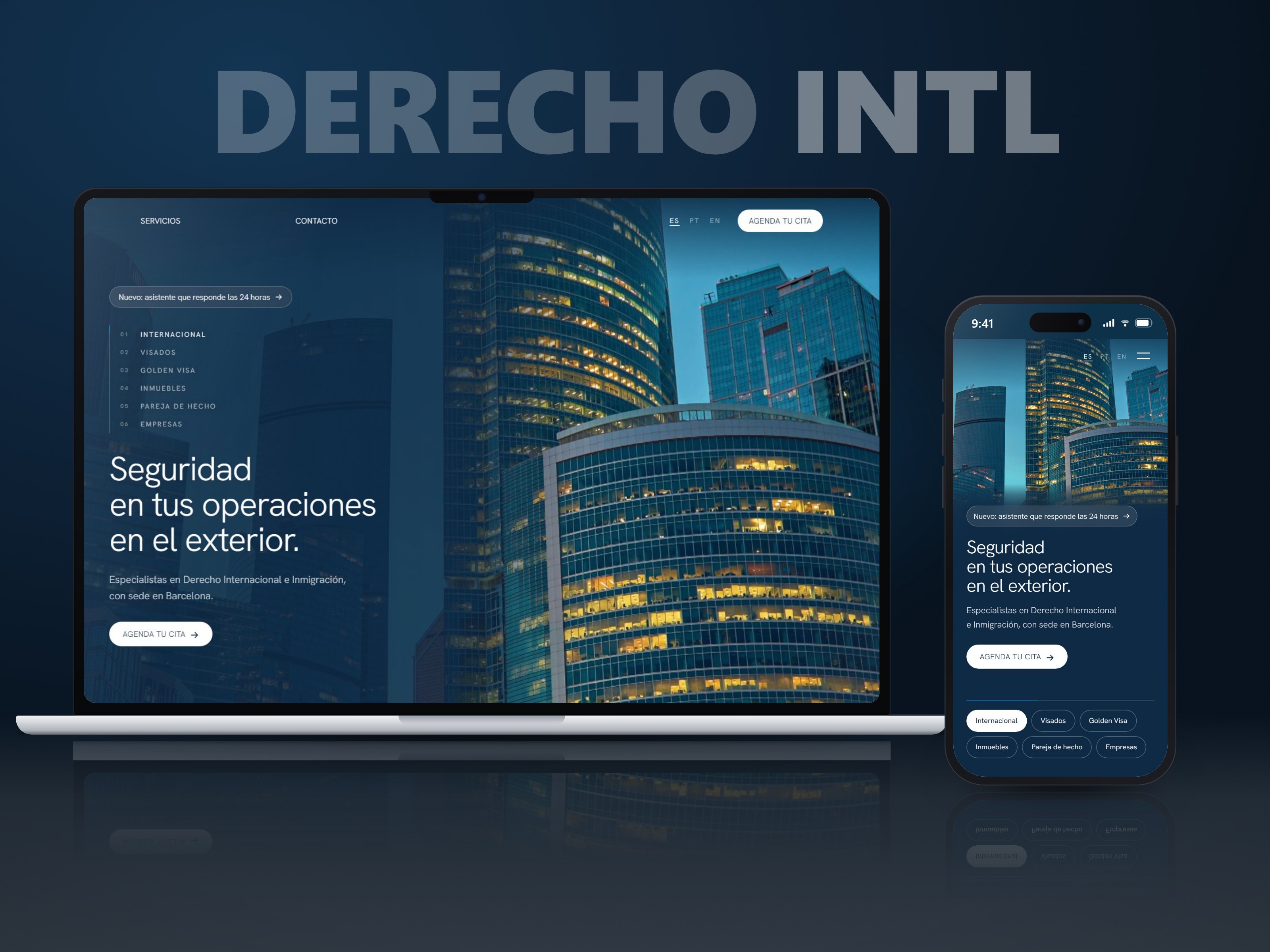 International and Immigration Law — Website with a booking assistant