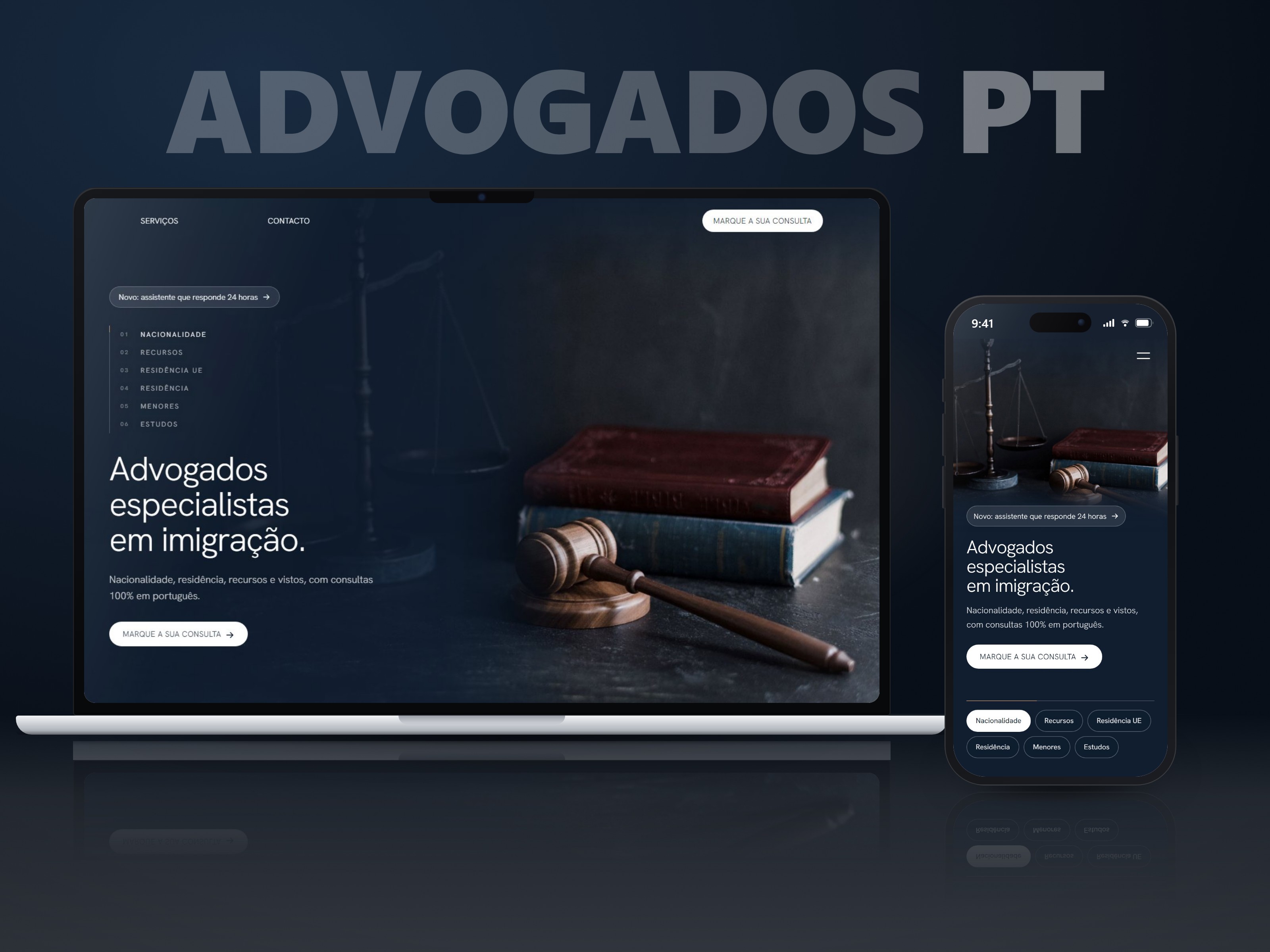 Law Firm in Portuguese — Website with an assistant for Brazilian and Portuguese clients
