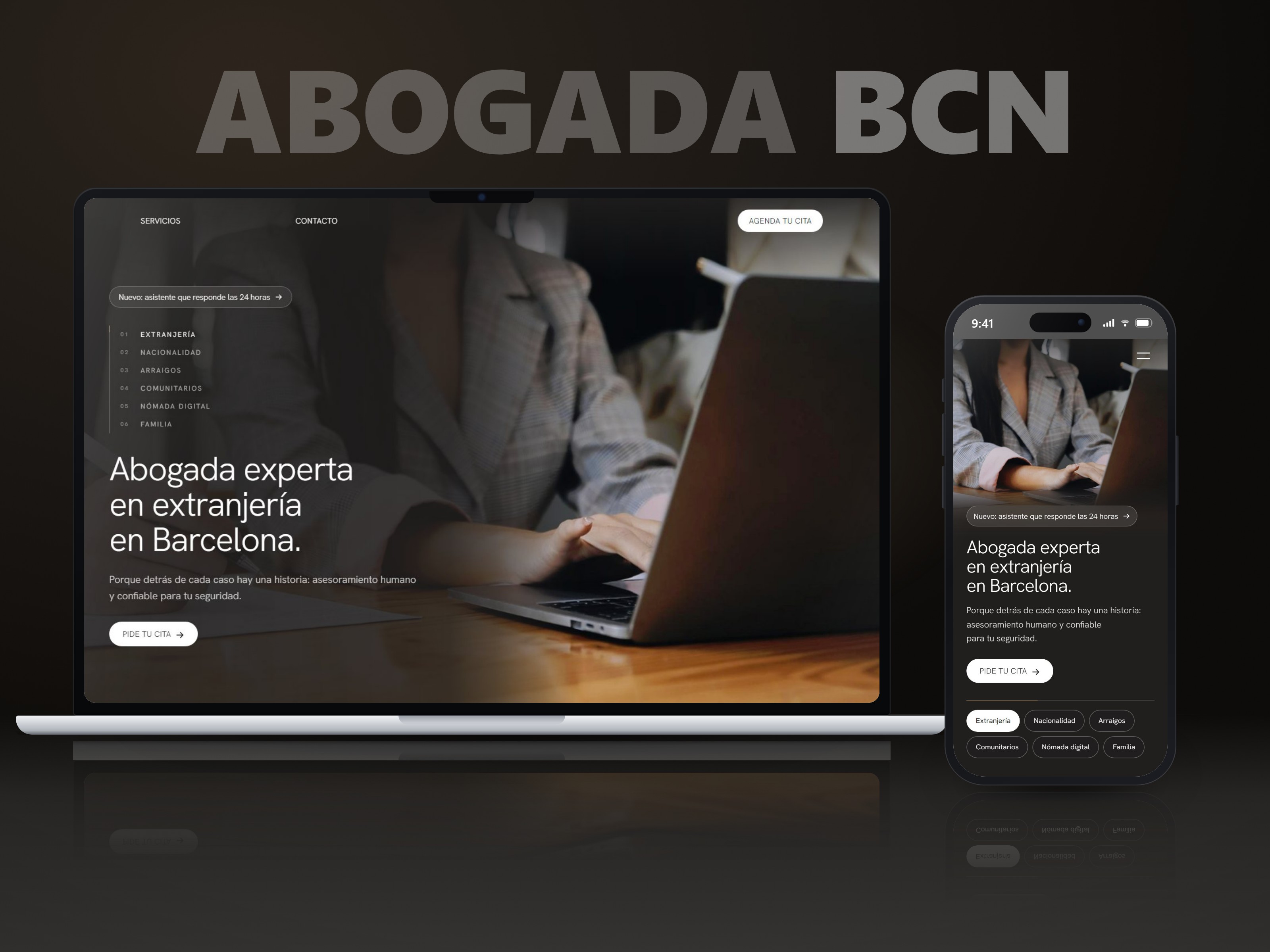 Immigration Lawyer, Barcelona — Website with a booking assistant