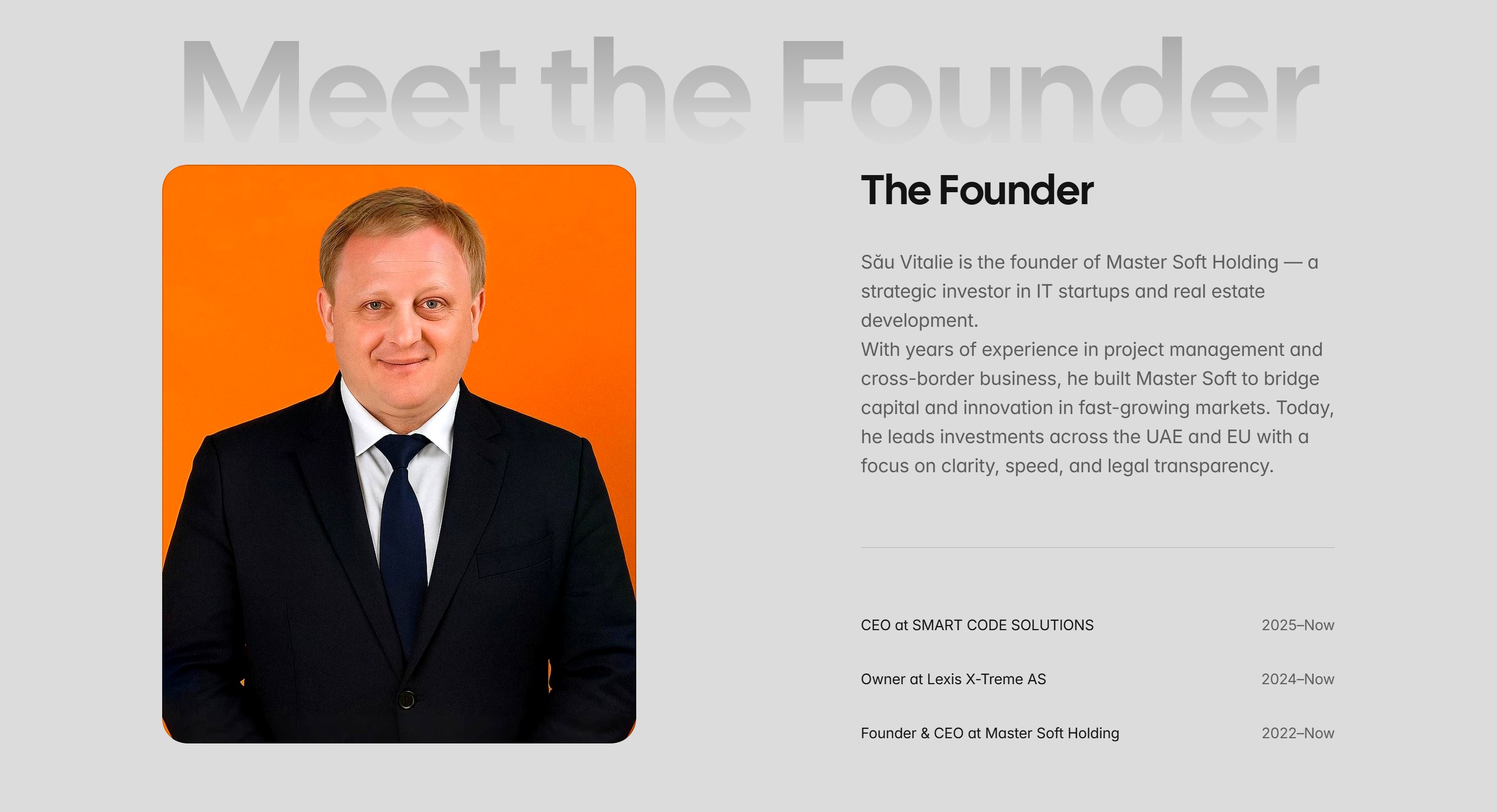 Master Soft — Investment Company Website — 2