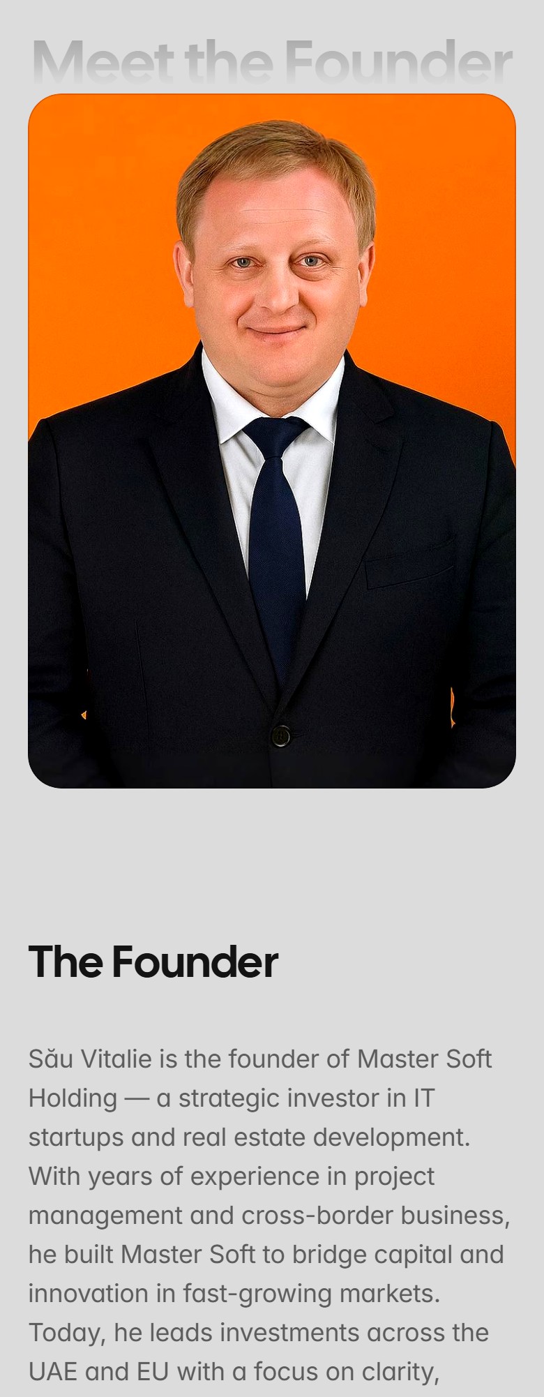 Master Soft — Investment Company Website — phone 2