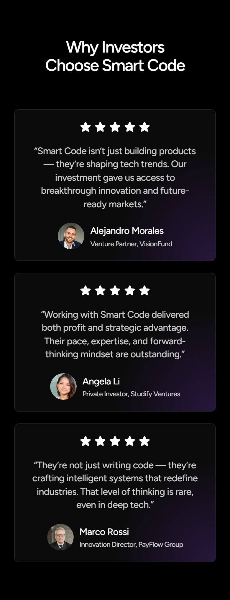 Smart Code — Corporate Site for an IT & Investment Company — phone 3